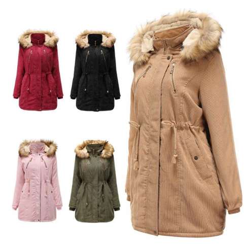 Ladies Corduroy Coat Thicken Brushed Women's Jacket